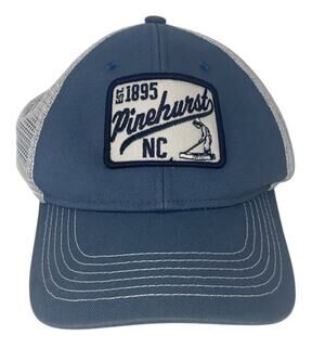 Ahead Pinehurst NC Logo Youth Snap Back Mesh Back Golf Hat Blue